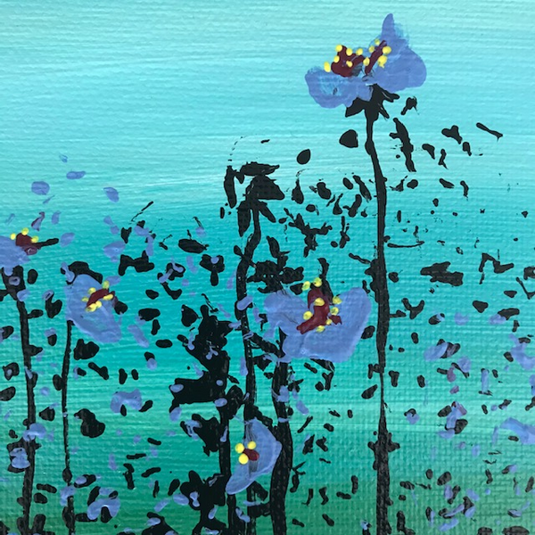 Closeup detail of blue flowers 