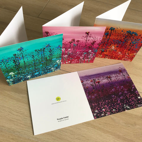 Art Cards: Field of Flowers 4 card pack