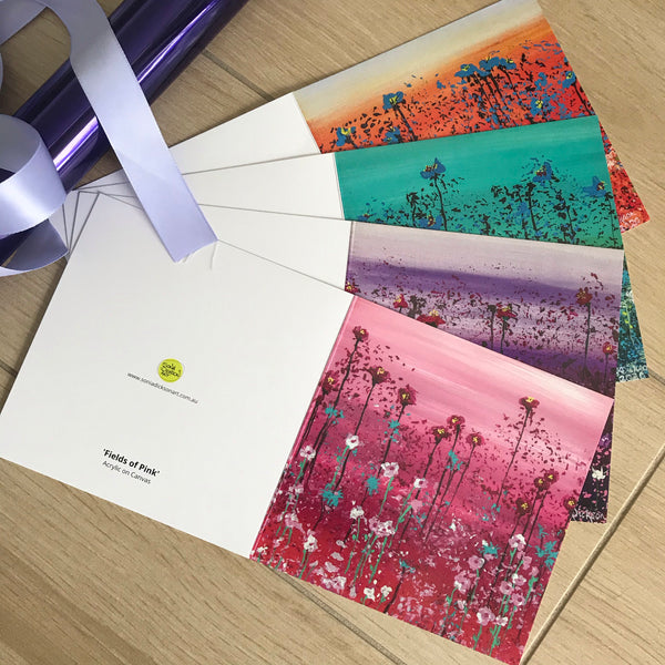 Art Cards: Field of Flowers 4 card pack